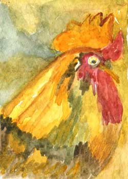 "Chicken Little" by P. O'Driscoll, Madison WI Watercolor